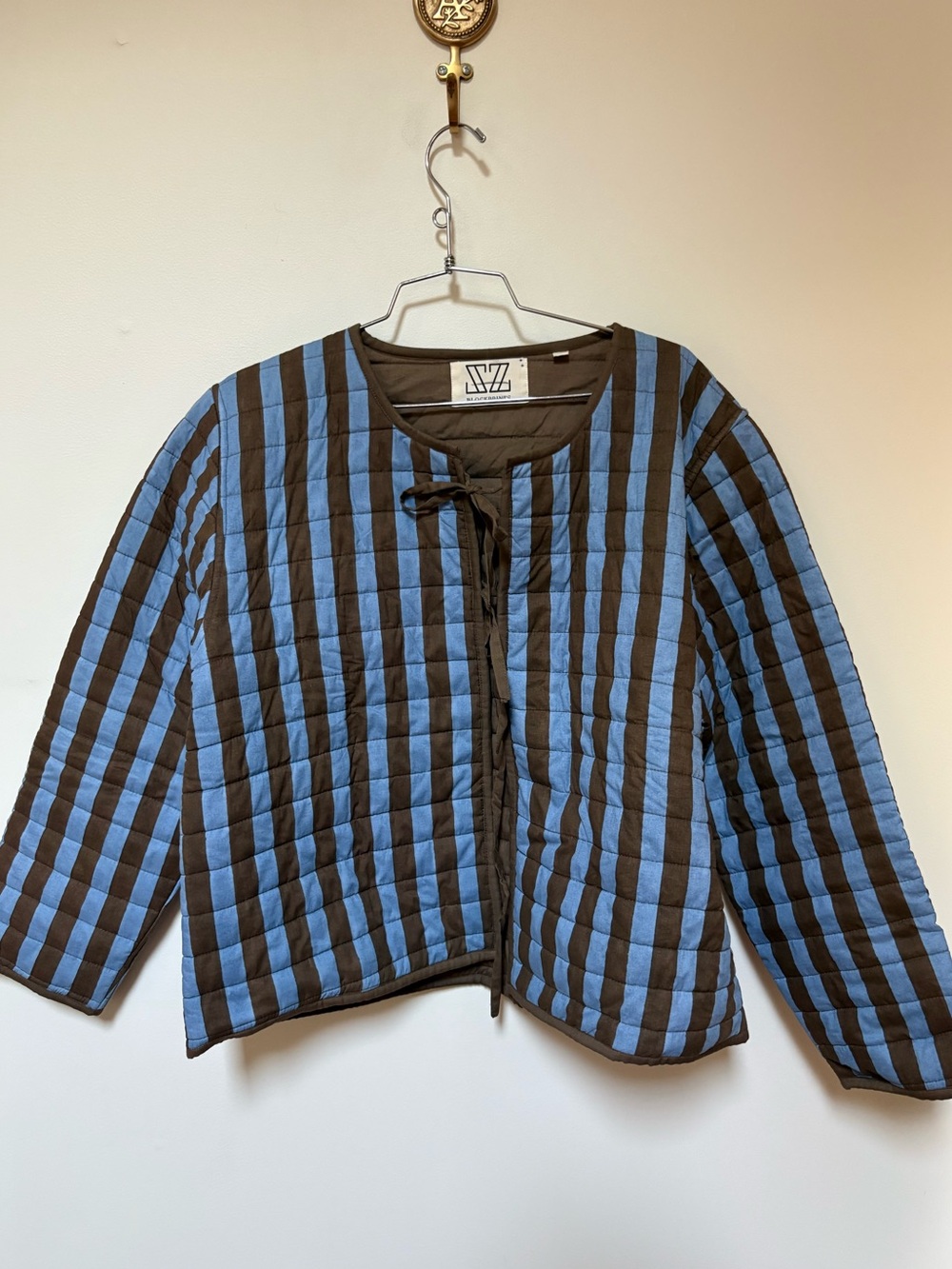 NWOT Anthropologie SZ Blockprints Quilted Tie-Front Jacket One Size - Picture 3 of 16